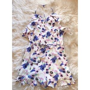 One one six | Purple Abstract Floral Romper